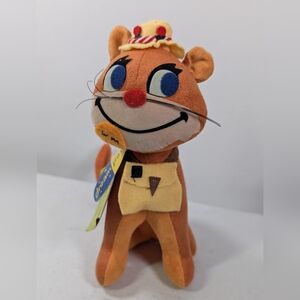 Vtg Dream Pets Fish N' Chips Brown Plush Cat w/Hat